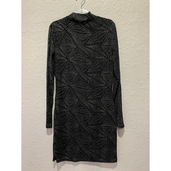 VENUS Black Bodycon Cocktail Party Nightlife Shimmer Dress Size M - Picture 7 of 7